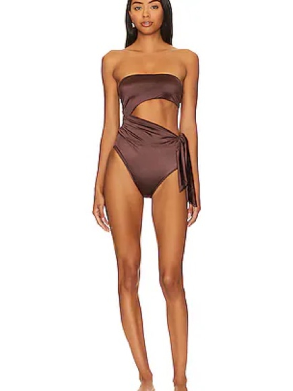 Good American Strapless Cutout One-Piece Swimsuit